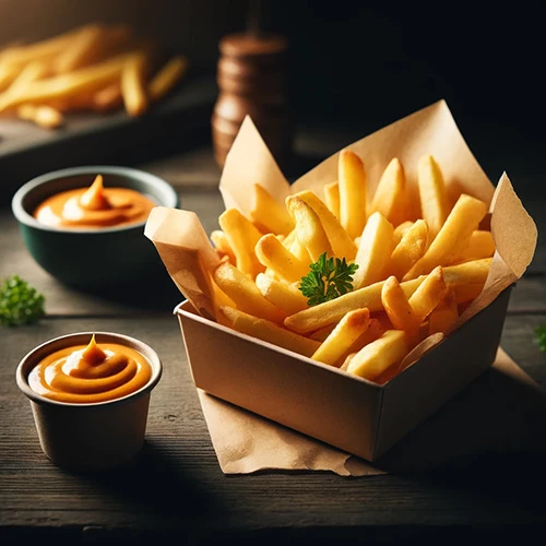 barquette de frites de patate douce maison